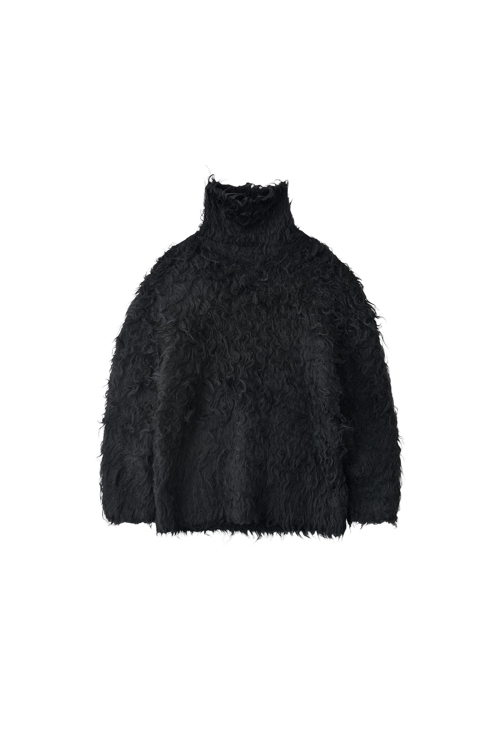 determ; / Open-Back Shaggy Turtleneck Knit