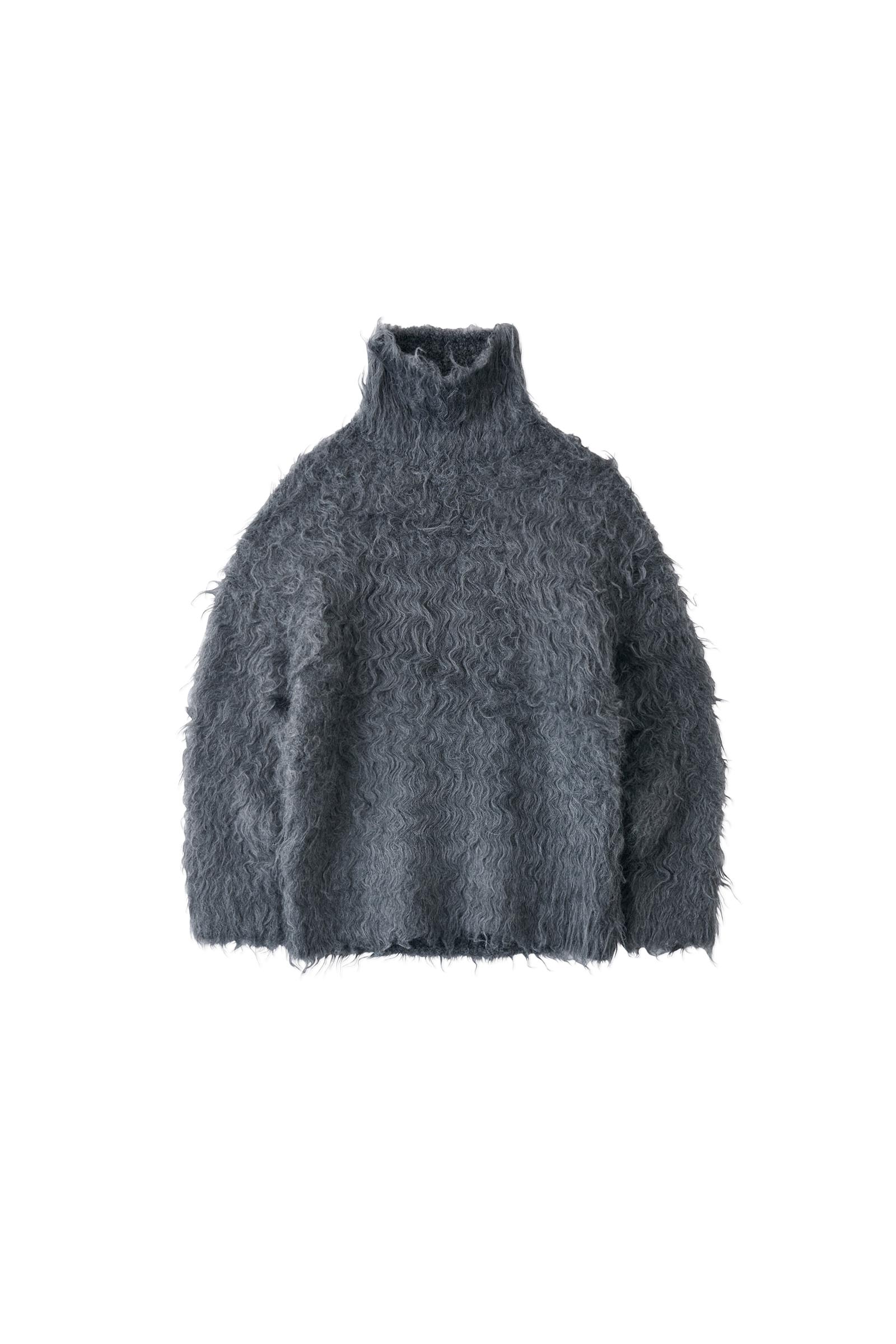 determ; / Open-Back Shaggy Turtleneck Knit