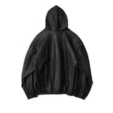 GABRIELA COLL GARMENTS / LEATHER HOODED ZIPPER JACKET