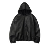 GABRIELA COLL GARMENTS / LEATHER HOODED ZIPPER JACKET