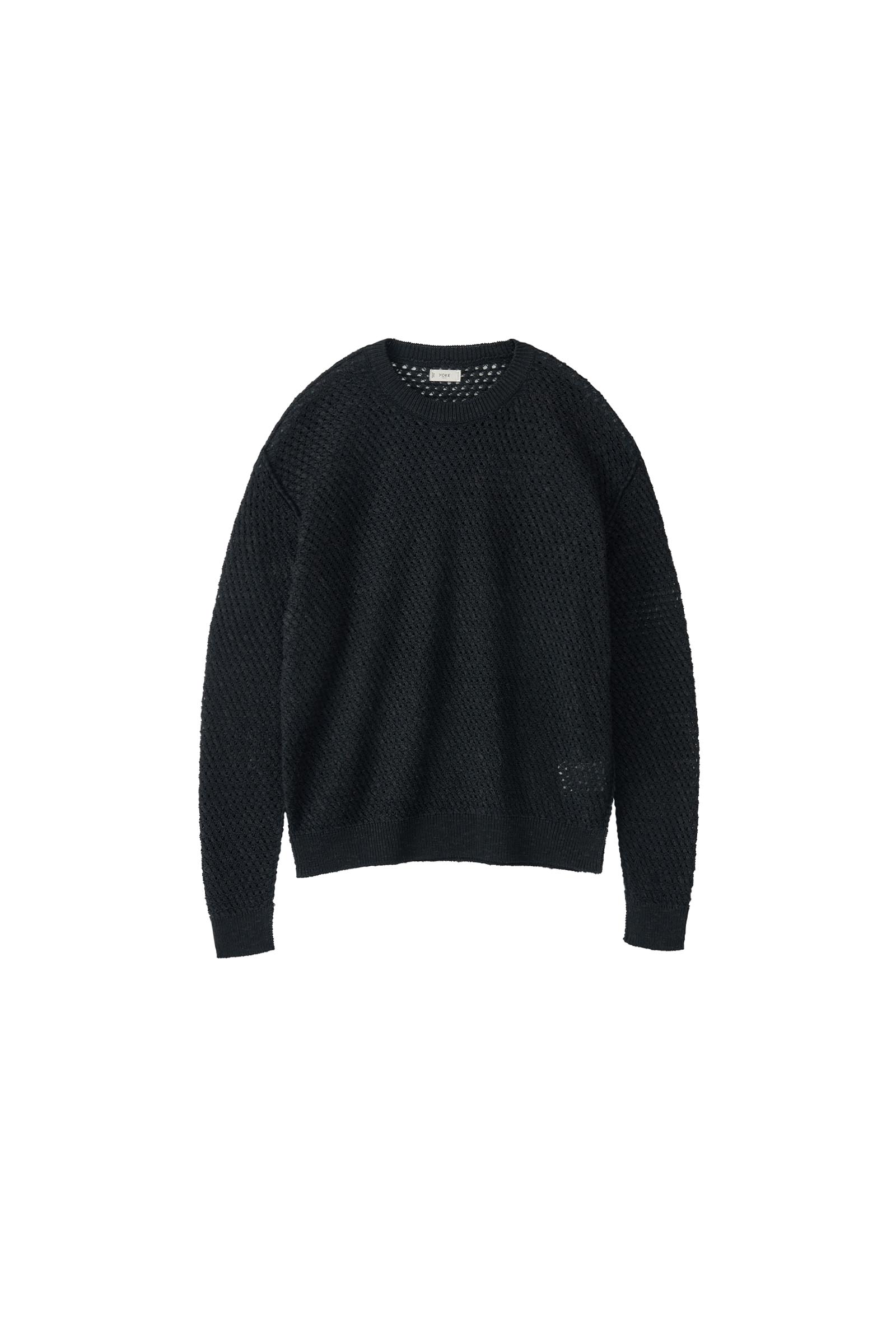 YOKE / Mesh Knit Shirt Crewneck Sweater