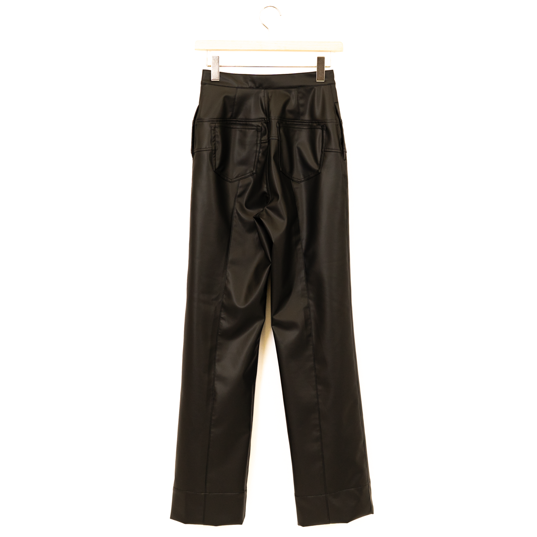 FETICO / FAUX-LEATHER HIGH RISE TROUSERS – carol ONLINE STORE