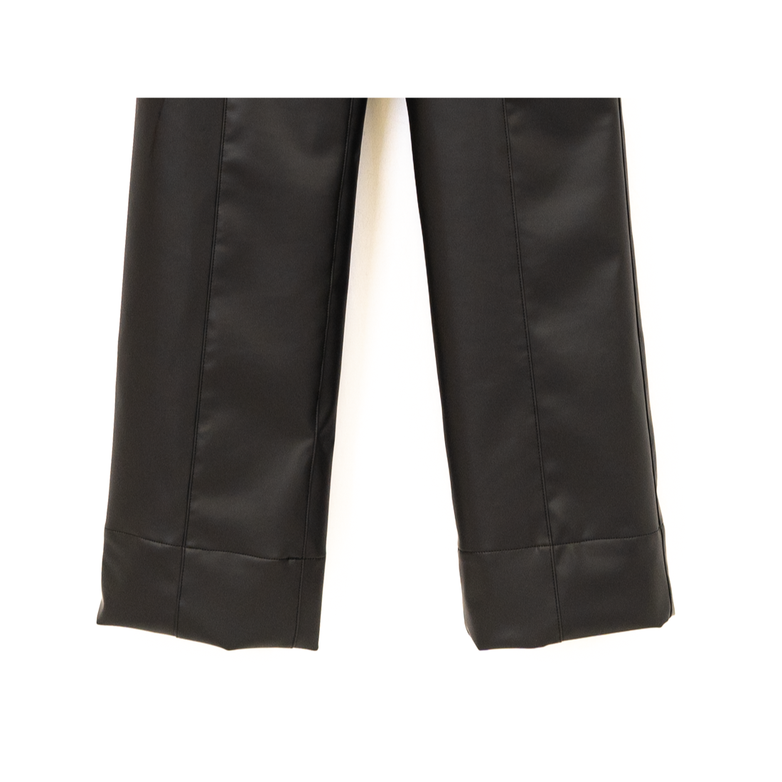 FETICO / FAUX-LEATHER HIGH RISE TROUSERS