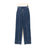 FETICO / WASHED HIGH RISE STRAIGHT JEANS